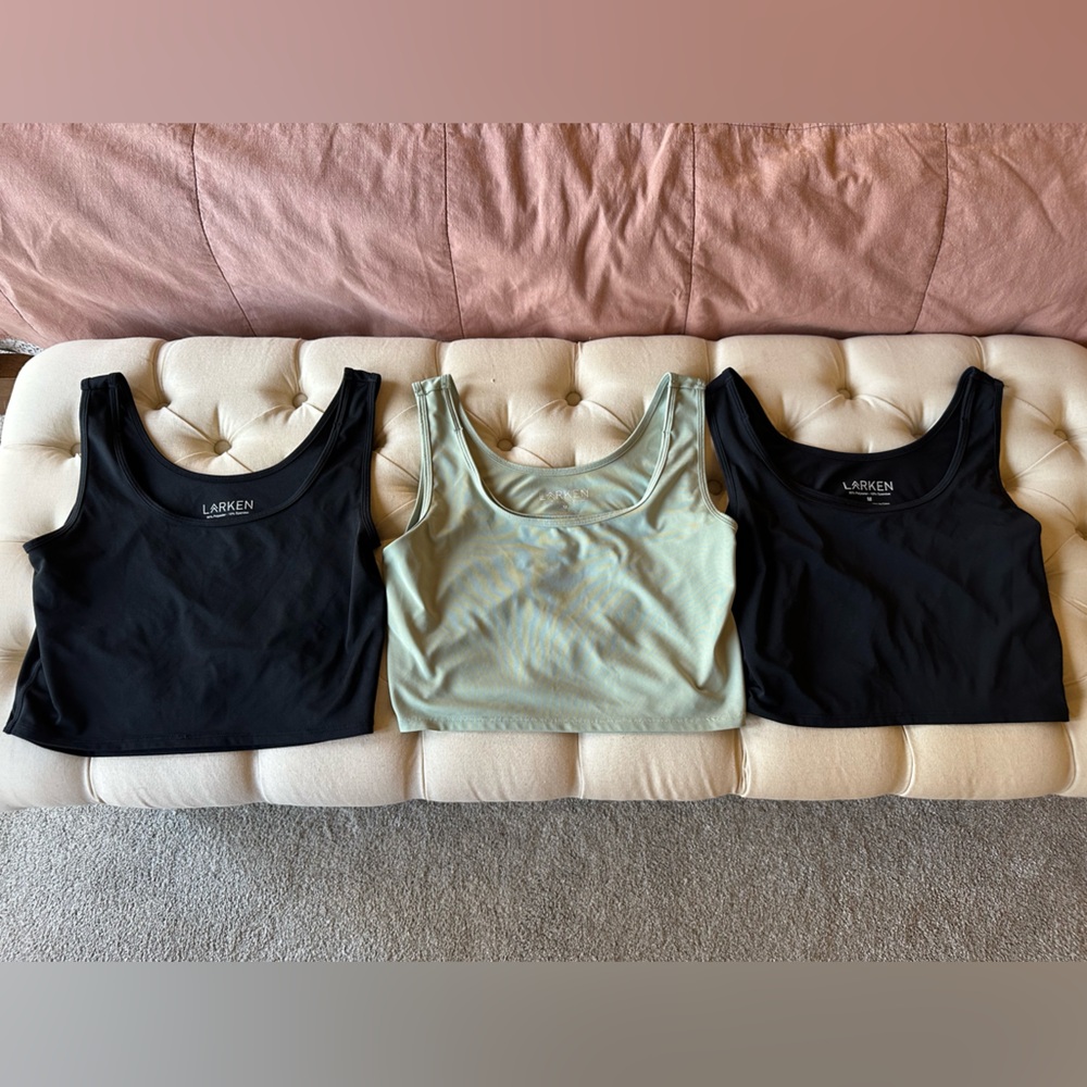3 Larken X Nursing Bras Size M Sage Black